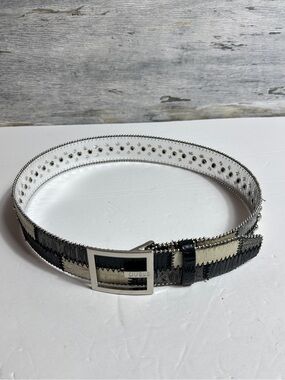 Vintage Y2K-style patchwork leather belt from Guess womens size Small